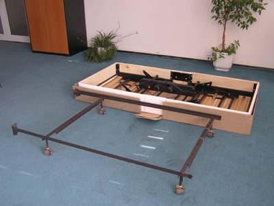 Adjustable  Frame on Install A Foundation   Standard Metal Under Bed Frame Beside The Bed